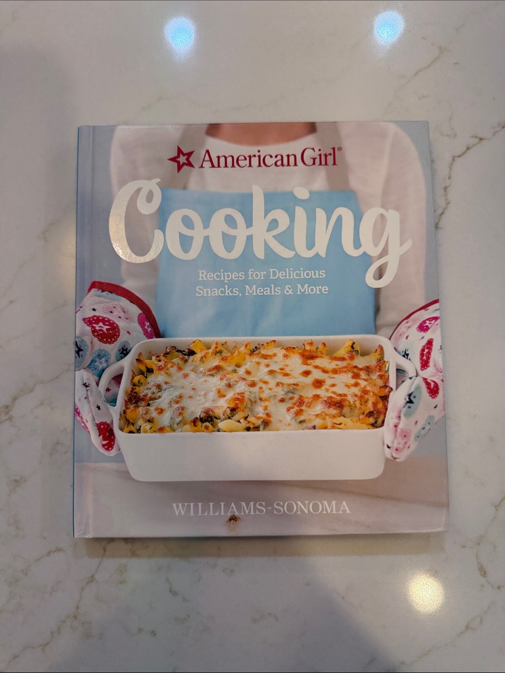 American Girl Cooking Book with Light Blue Apron Cover